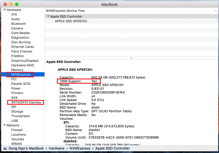 enable trim on mac for ssd
